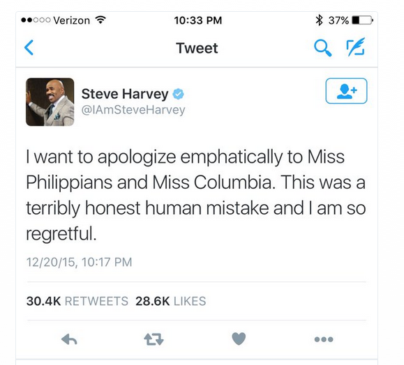 Steve Harvey pide perdón y se equivoca al escribir el nombre de los países. ¡Viva el!