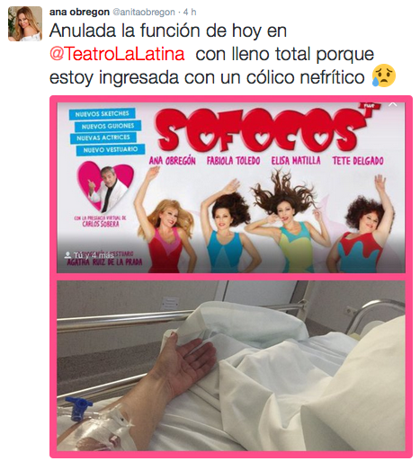 ana obregon hospitalizada