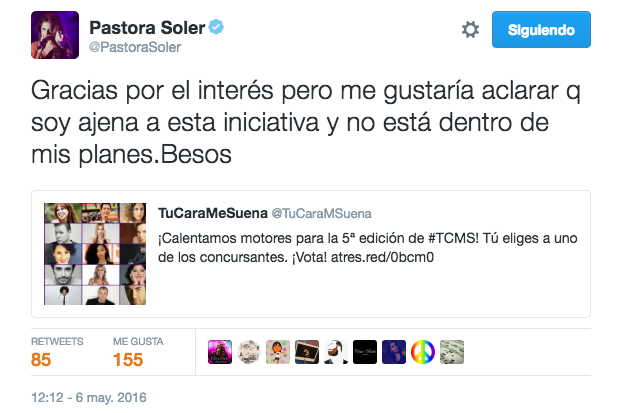 Twitter Pastora Soler