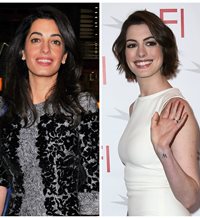 Amal Alamuddin Clooney y Anne Hathaway, parecidos más que razonables