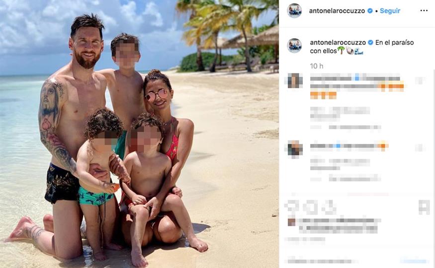 Leo Messi familia de vacaciones