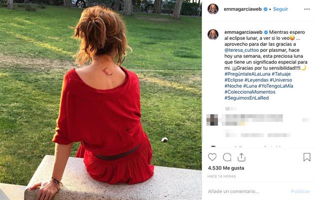 Emma García nos muestra su tatuaje secreto con más significado