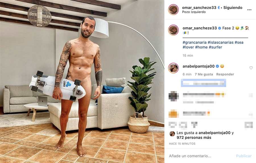 Omar Sánchez, novio de Anabel Pantoja, desnudo