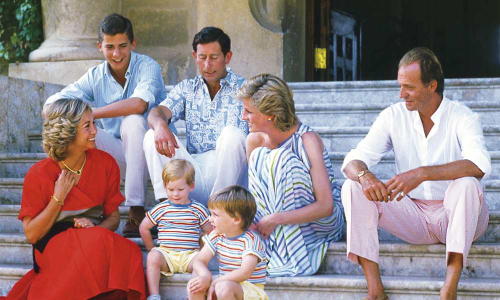Juan Carlos y Sofía con Diana y Carlos de Inglaterra