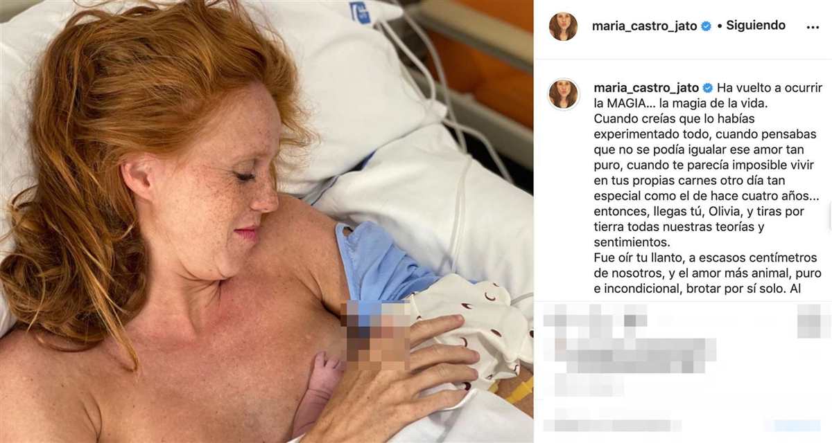 María Castro, feliz, presenta a su segunda hija