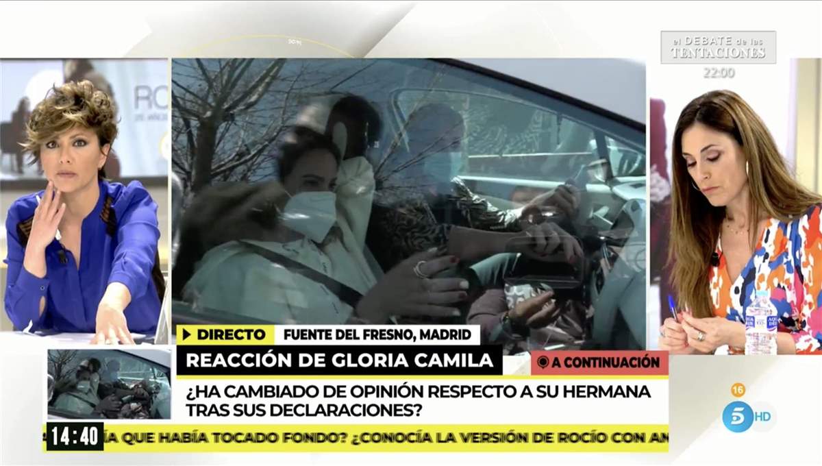 Gloria Camila Ortega y Ana María Aldón llegando en coche a casa de José Ortega Cano