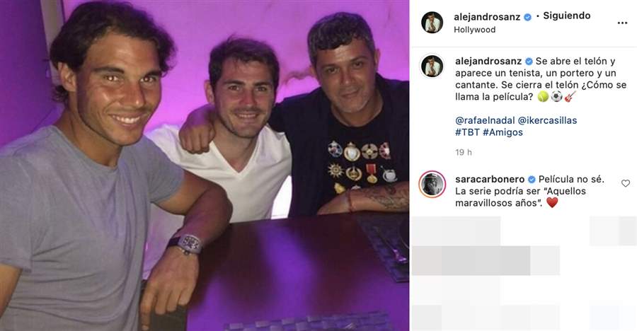 Alejandro Sanz Iker Casillas y Rafa Nadal