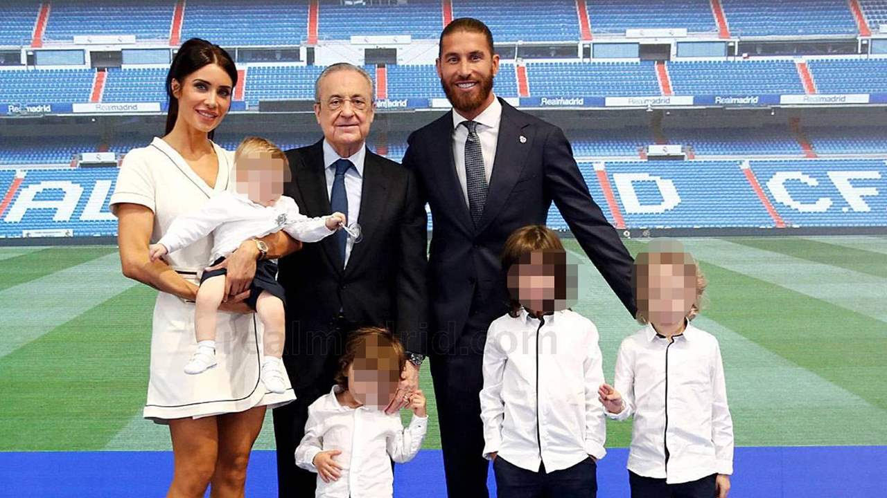 El guiño de Pilar Rubio y sus hijos al Real Madrid en la emotiva despedida de Sergio Ramos
