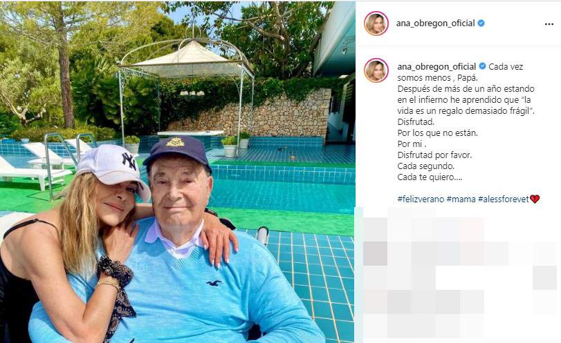 ana obregón mensaje foto padre