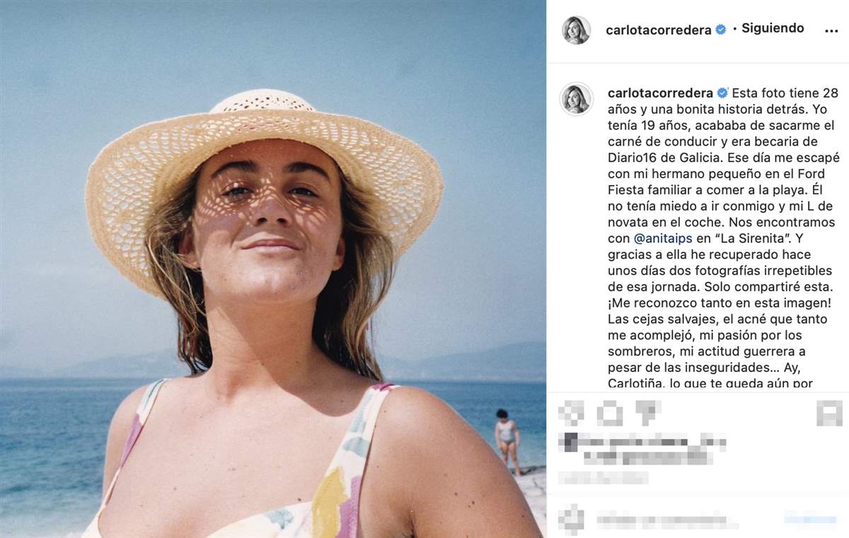 Carlota Corredera con 19 años