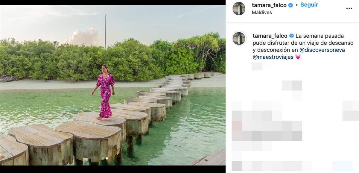 Tamara Falcó, disfrutando de Maldivas