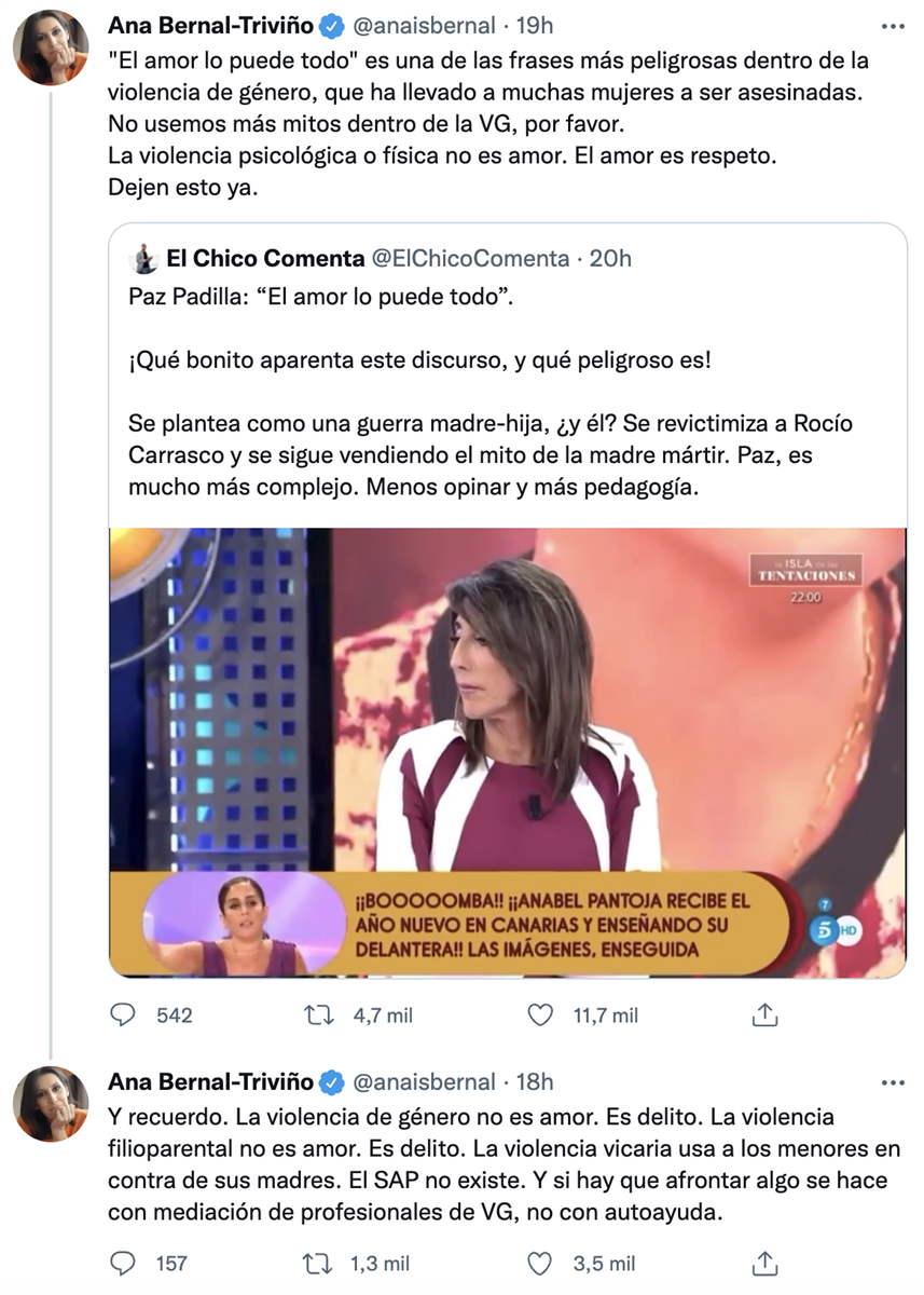 Ana Bernal-Triviño responde a Paz Padilla