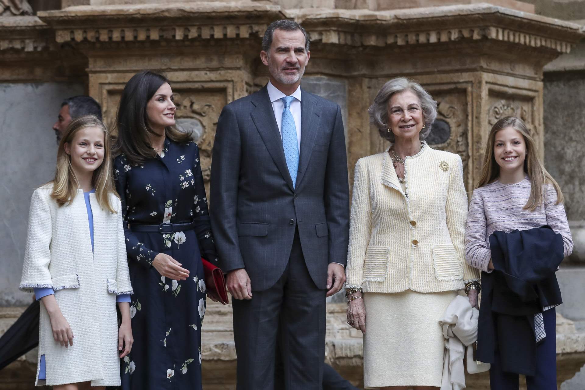 Los reyes Felipe y Letizia, la reina Sofía, la princesa Leonor y la infanta Sofía