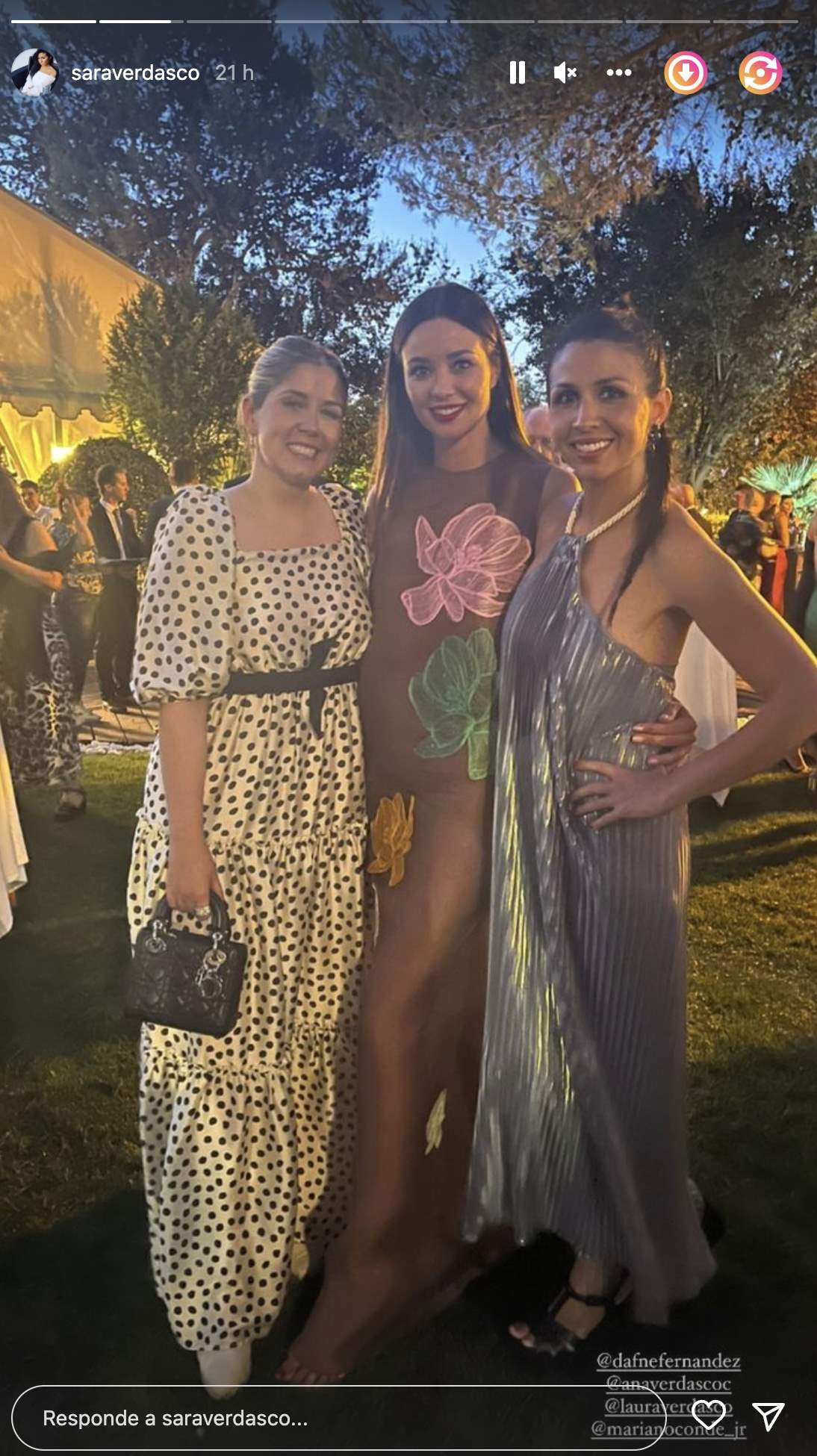 Dafne Ferández y las hermanas Verdasco