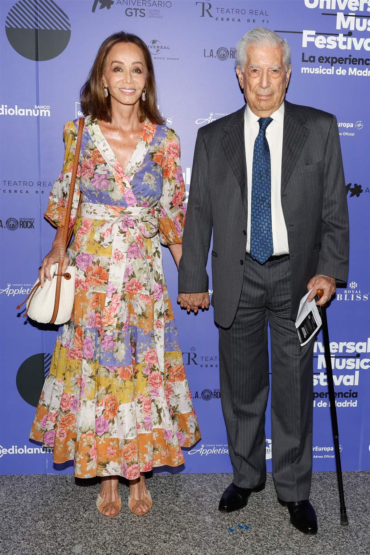 Isabel Preysler y Mario Vargas Llosa en el Teatro Real de Madrid.