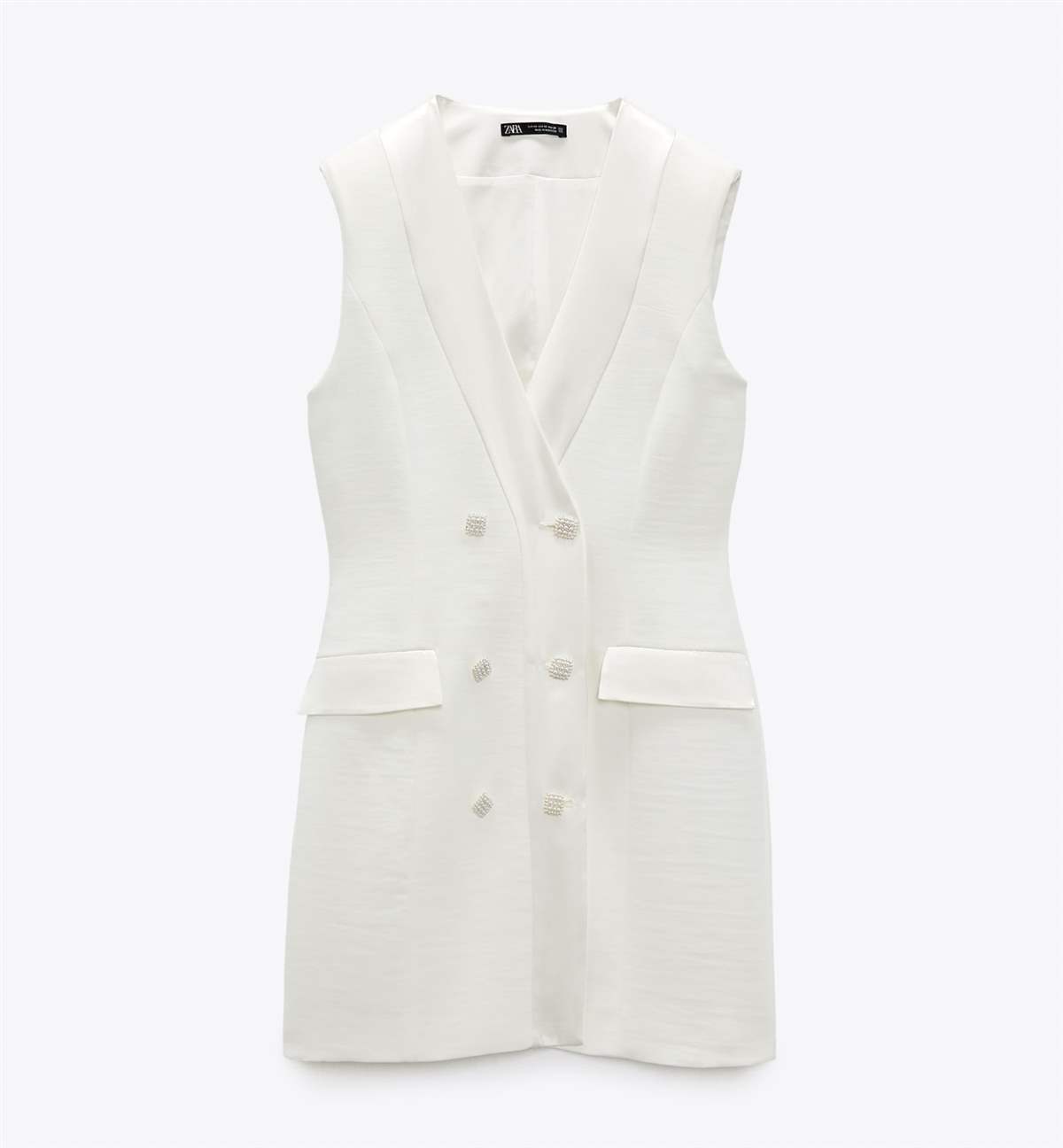 Vestido chaleco blanco de Zara