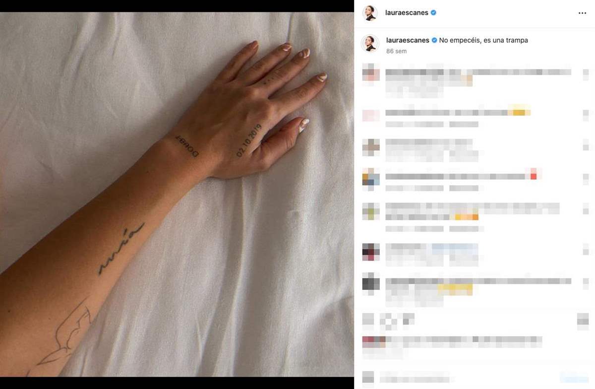 Laura Escanes tiene uno de sus brazos totalmente tatuado