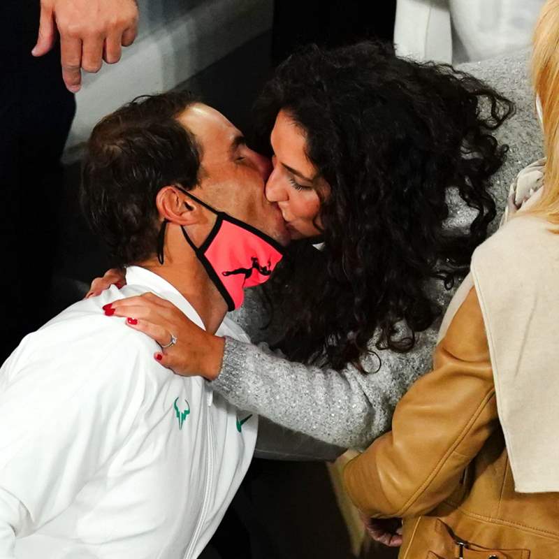 Rafa Nadal disputa su primer gran torneo arropado por Mery Perelló y su hijo recién nacido