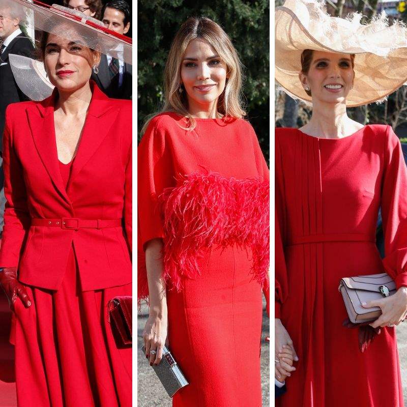 Lourdes Montes, Rosanna Zanetti, y Margarita Vargas, todo al rojo en la boda de la estilista Cristina Reyes