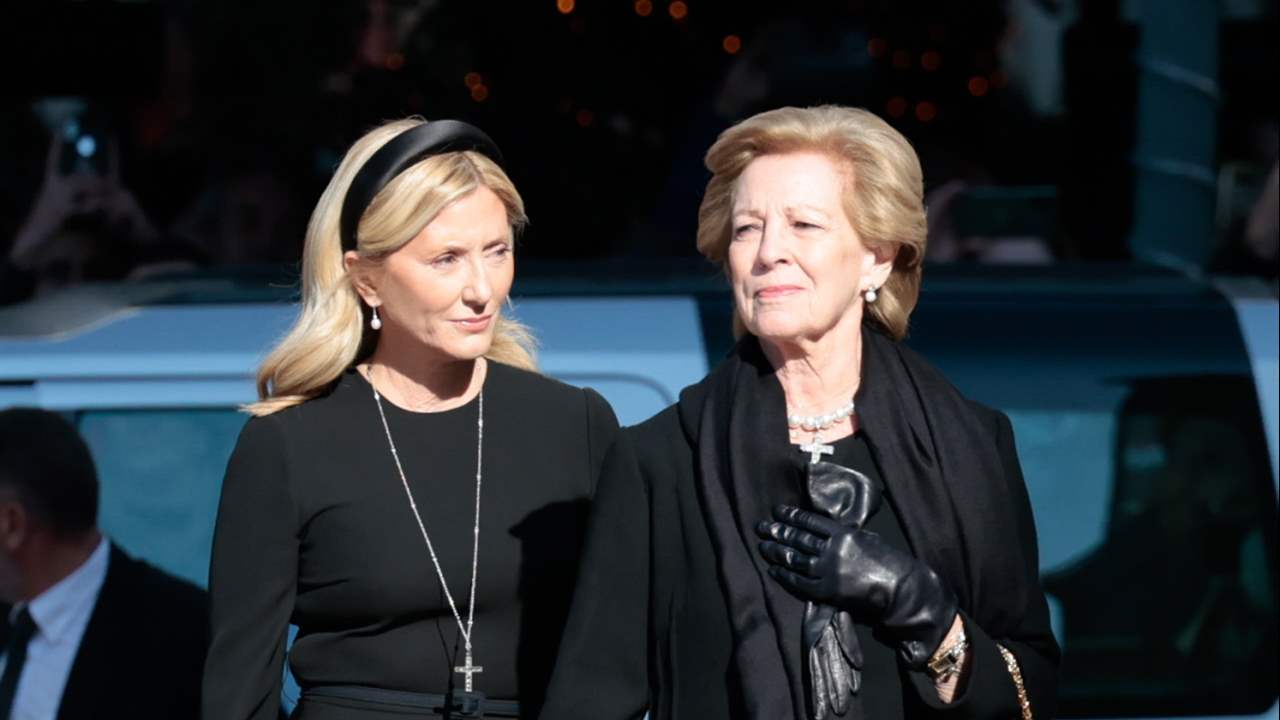 Marie Chantal, el gran apoyo de su marido y de su suegra Ana María en el funeral de Constantino de Grecia
