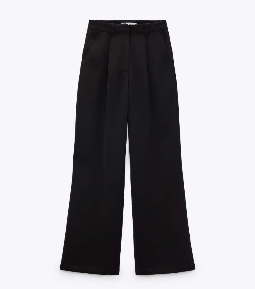 Pantalones negros de pinza de Zara