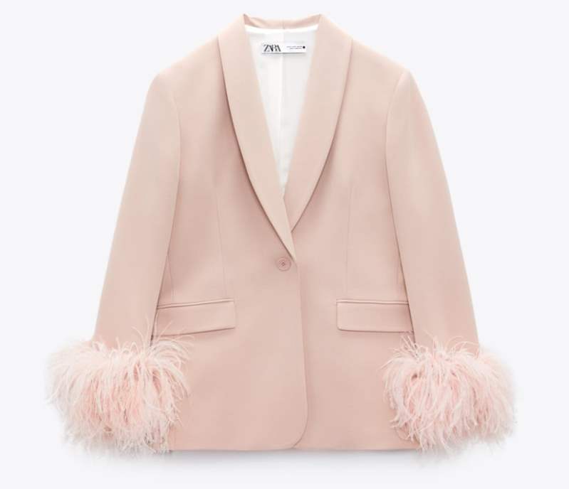 Blazer plumas de Zara