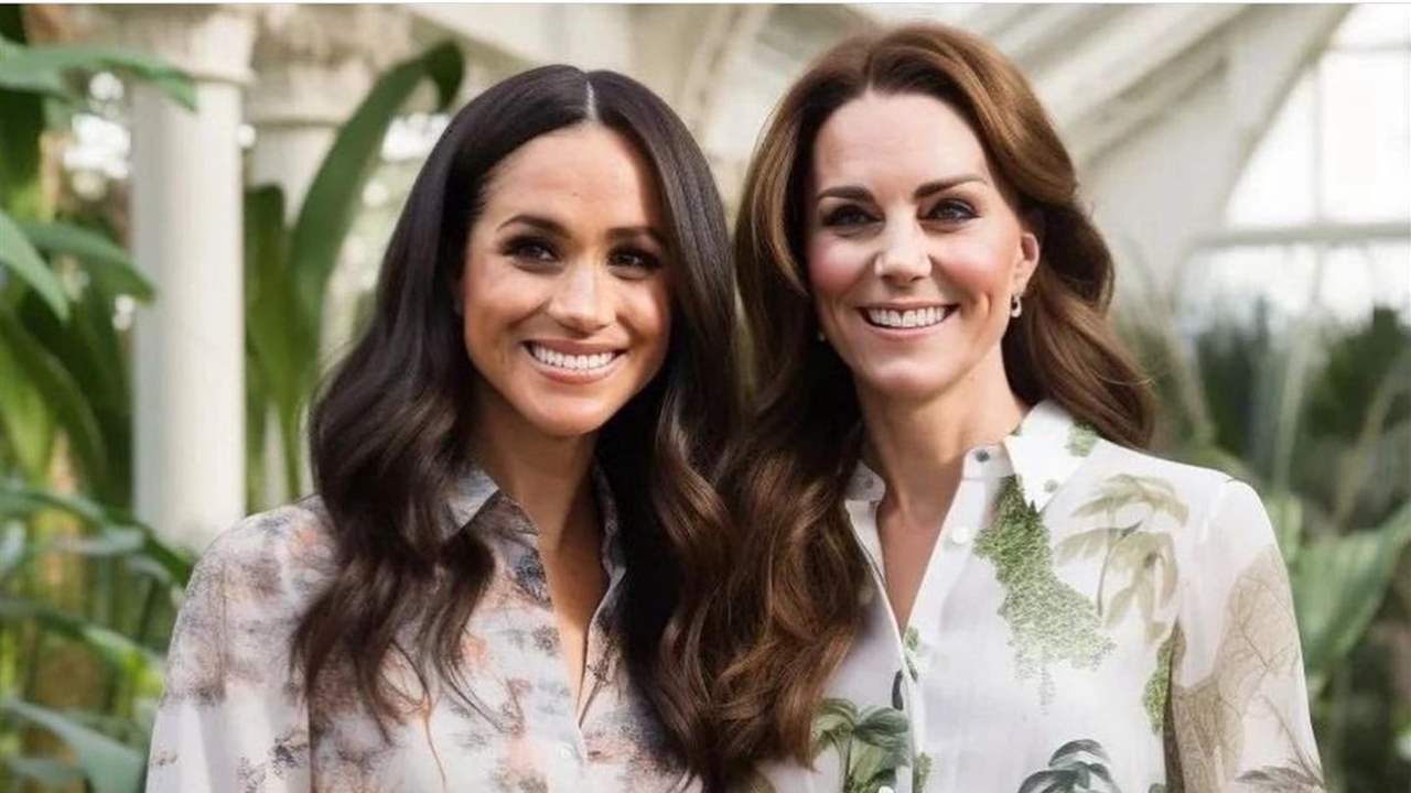 Meghan Markle y Kate Middleton retrato artificial