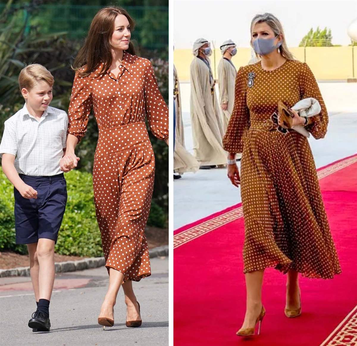 Kate Middleton y Máxima vestido lunares