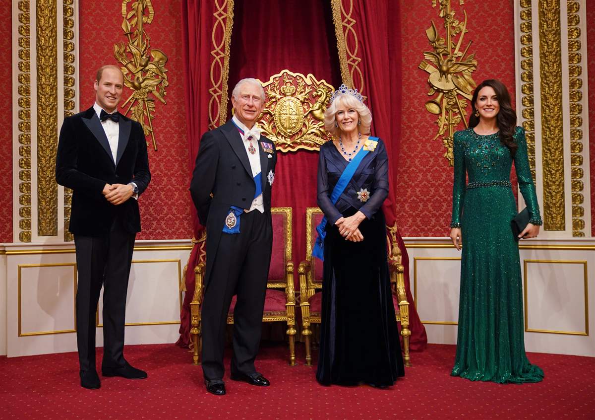 Carlos III, Camilla, Guillermo y Kate Museo de Cera 