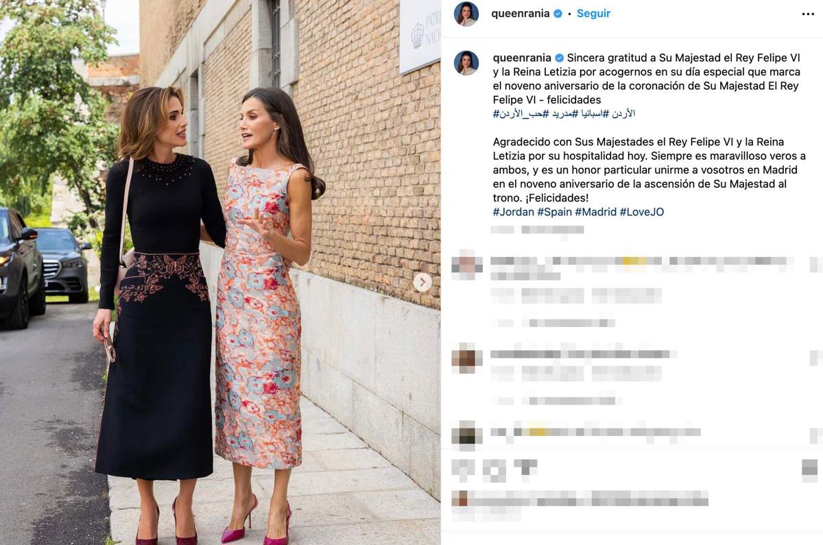 Rania de Jordania y Letizia