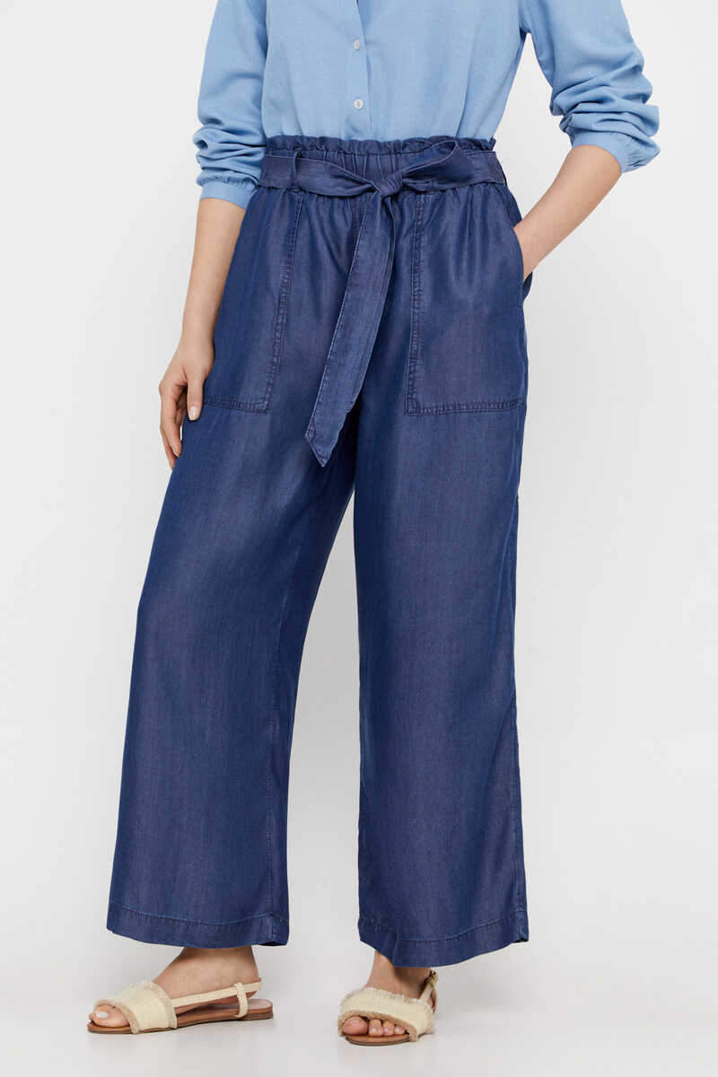 Pantalones palazzo denim de Cortefiel