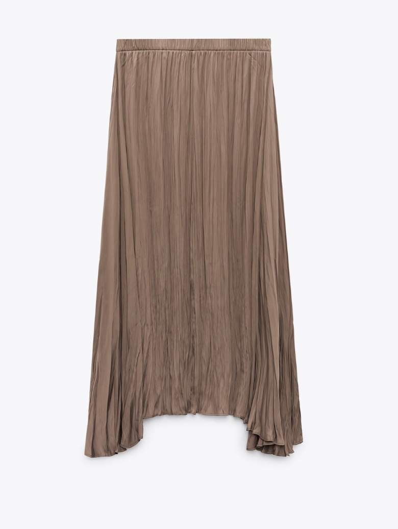 Falda plisada midi de Zara