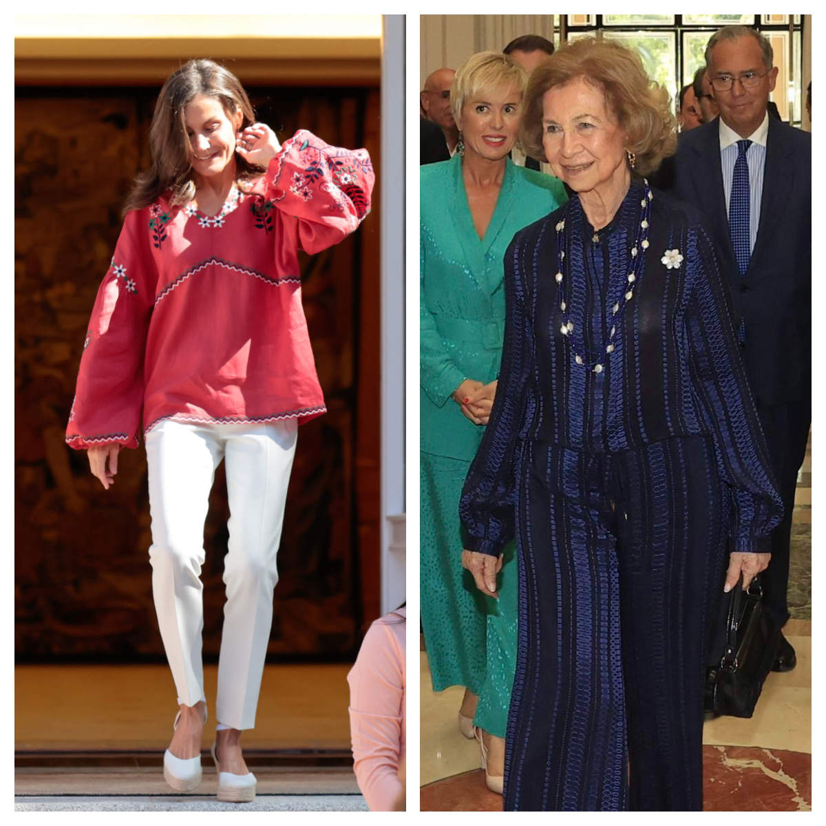 Reina Letizia y reina Sofía