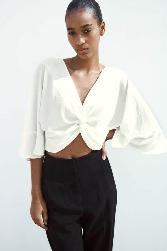 Blusa cropped nudo