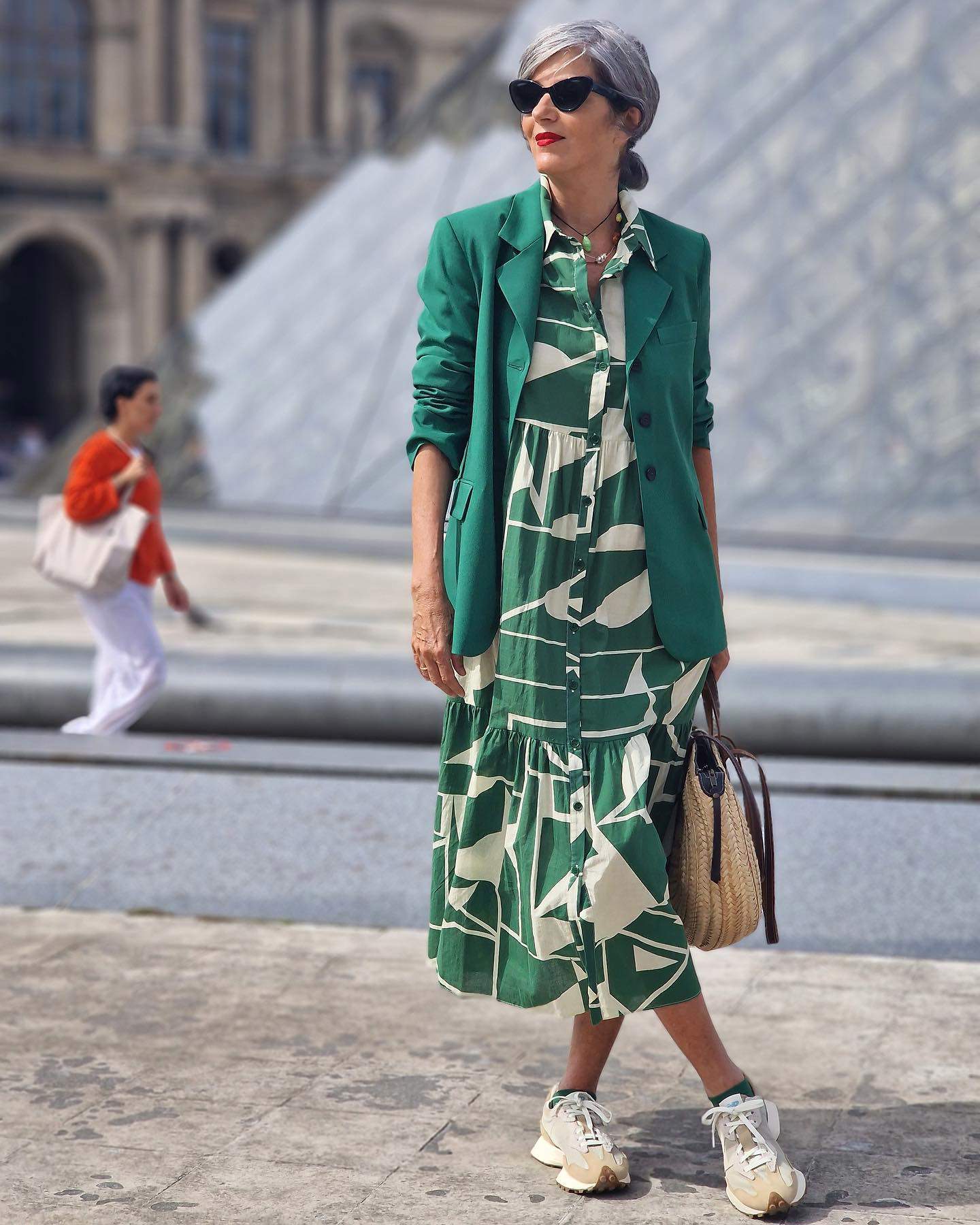 Vestido estampado con blazer