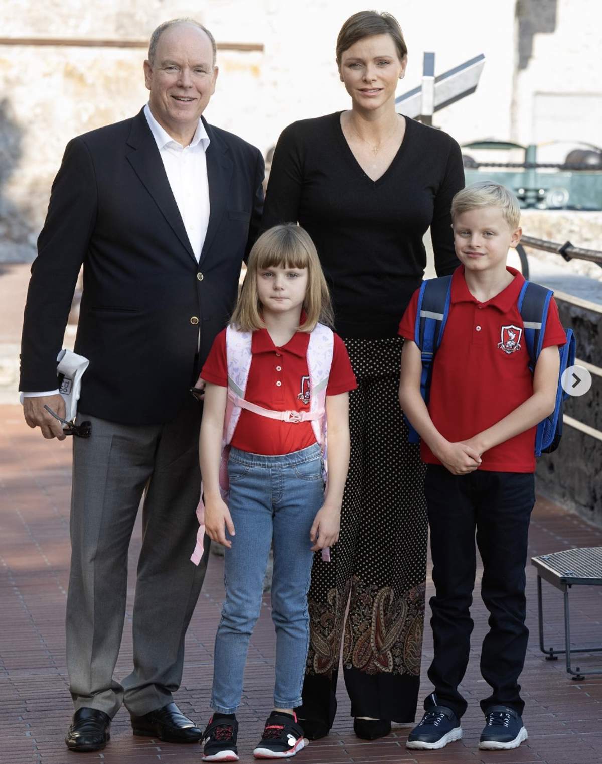 Charlene y Alberto con Jacques y Gabriella