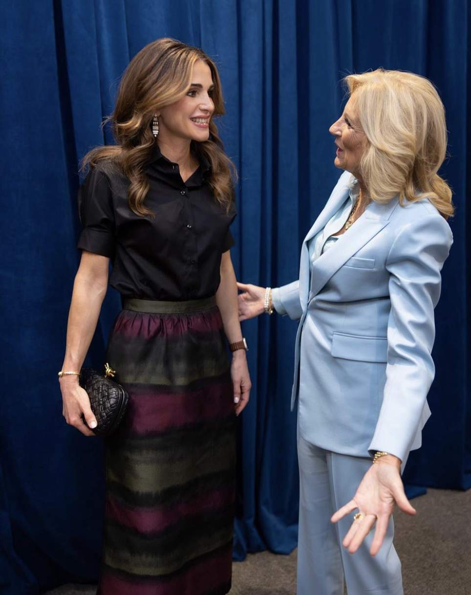 Rania de Jordania y Jill Biden