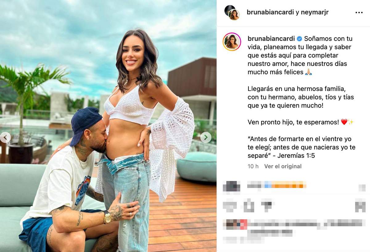 Neymar Jr y Bruna Biancardi anuncian felices que están esperado su primer hijo juntos