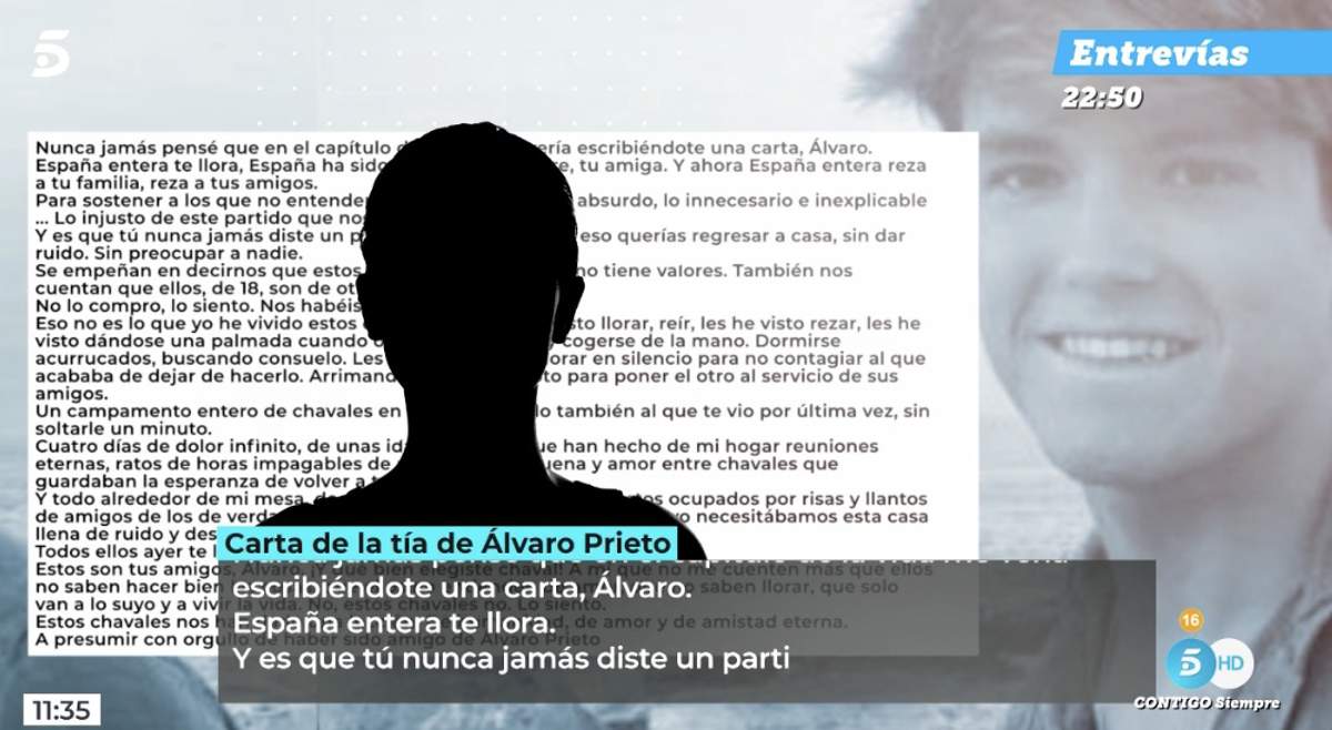 Carta tía Álvaro Prieto