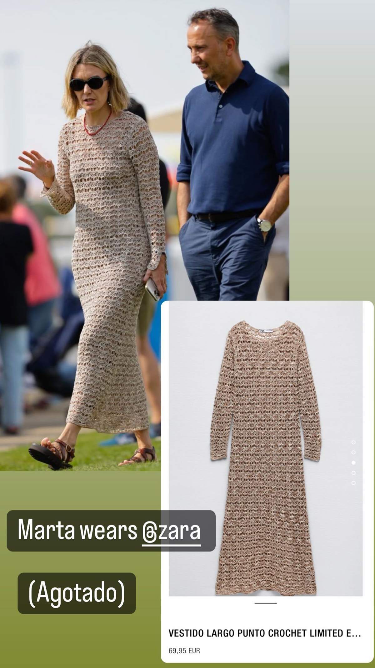 Vestido de crochet de Zara