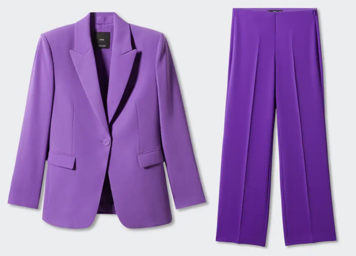 Traje morado Mango