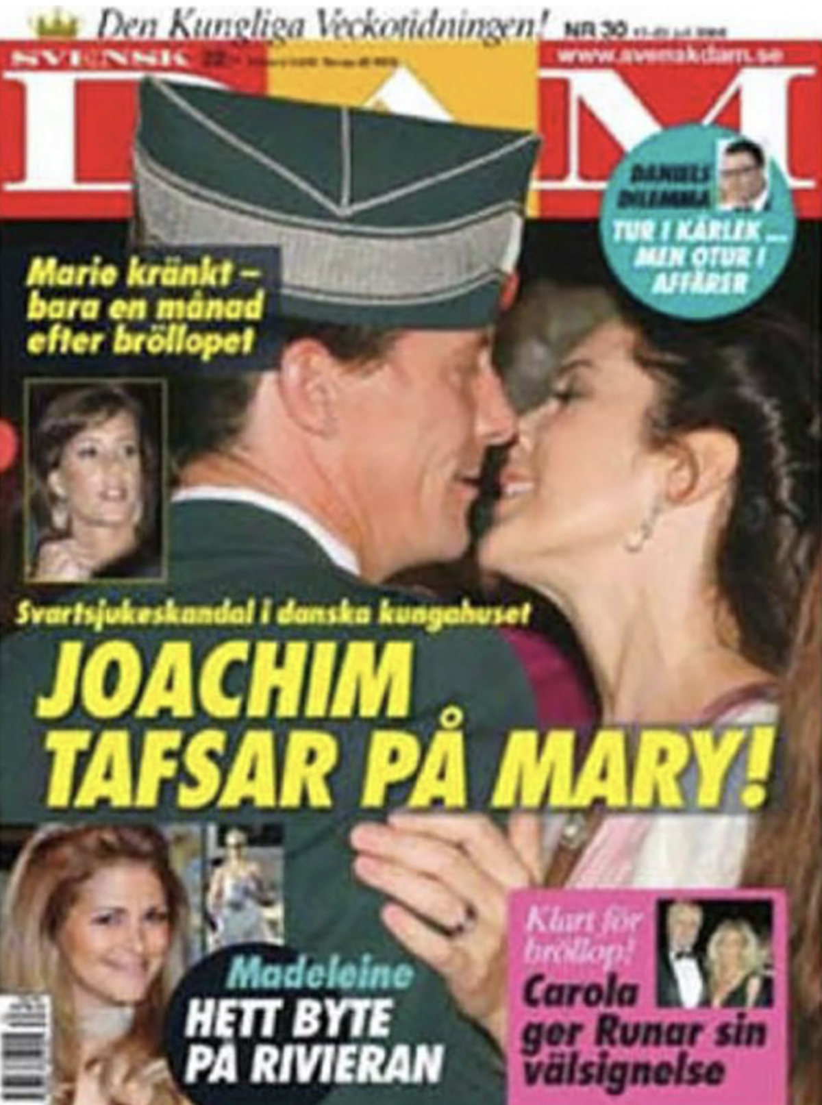 Mary y Joaquín de Dinamarca portada beso
