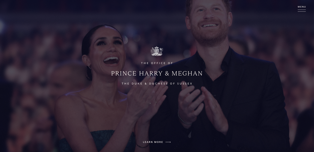 Página web Meghan y Harry