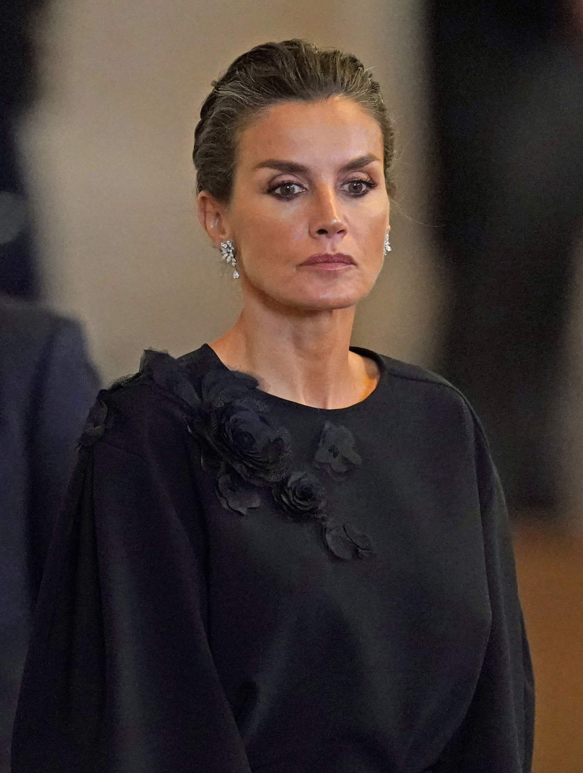 Letizia en el funeral de Isabel II