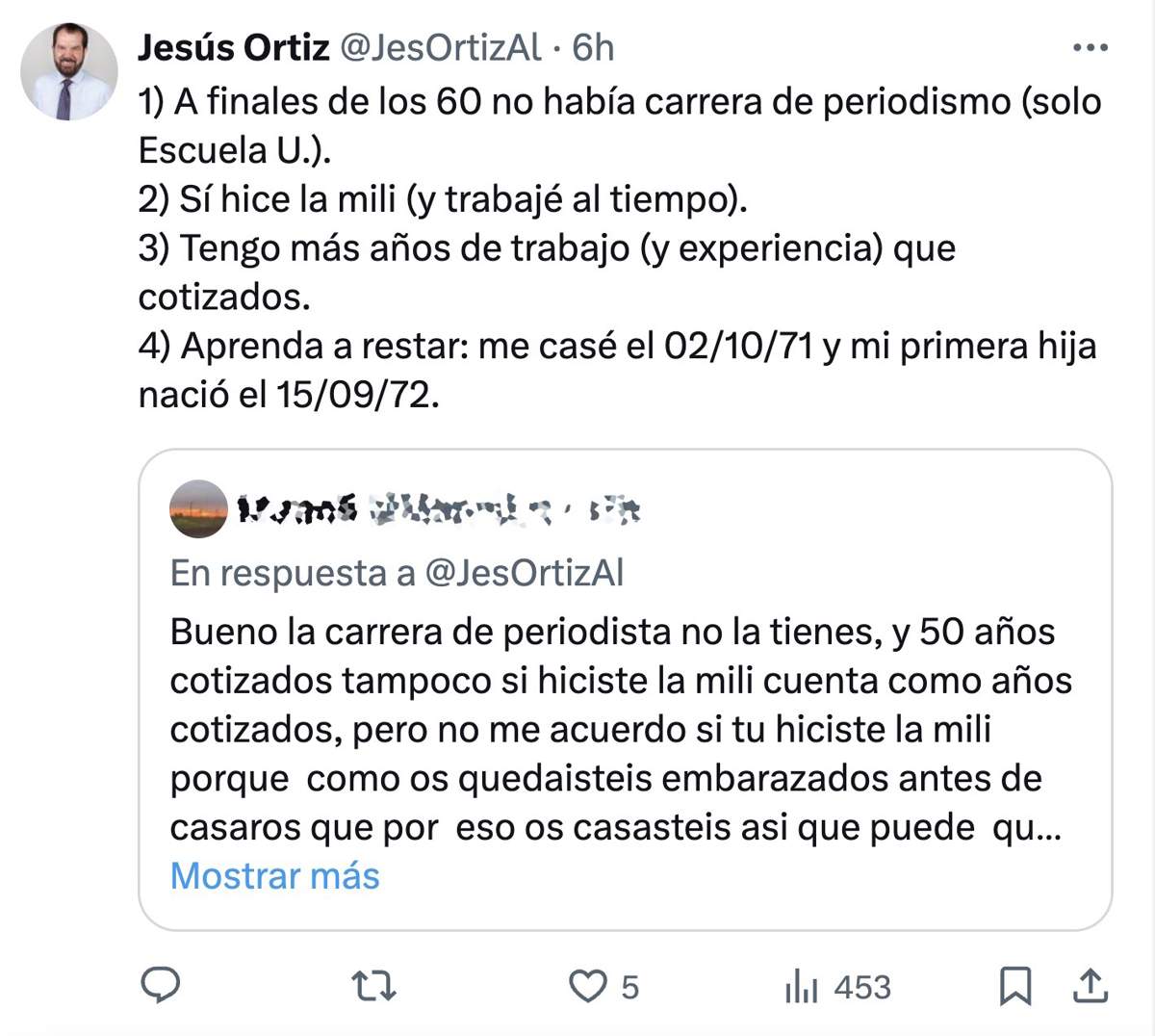 Tuit de Jesús Ortiz, padre de Letizia