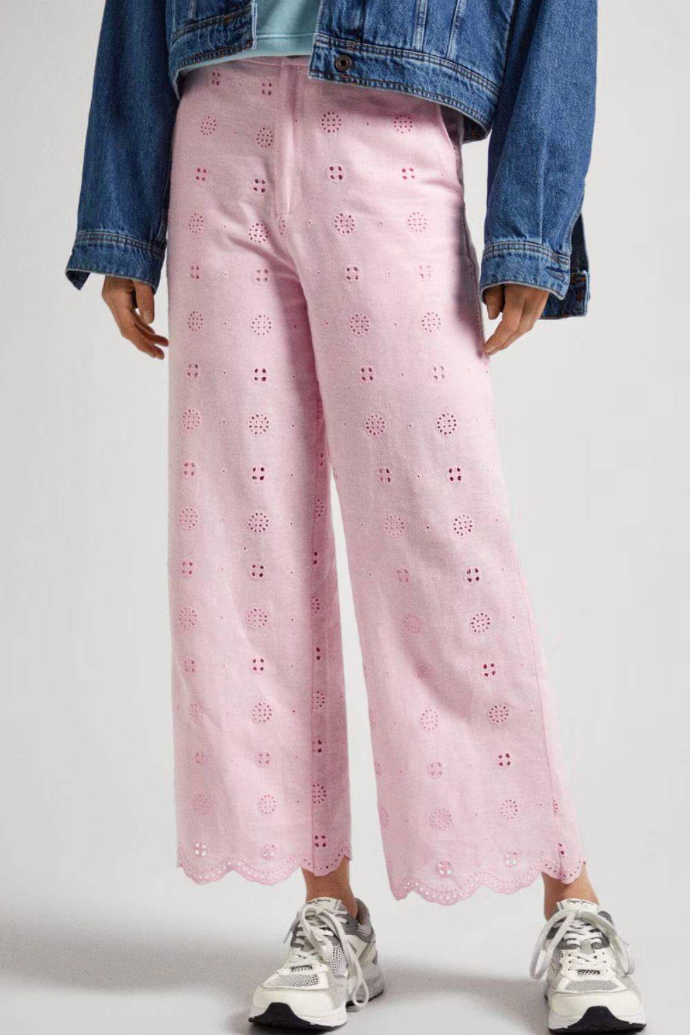 Pantalón culotte de mujer con detalles calados de Pepe Jeans