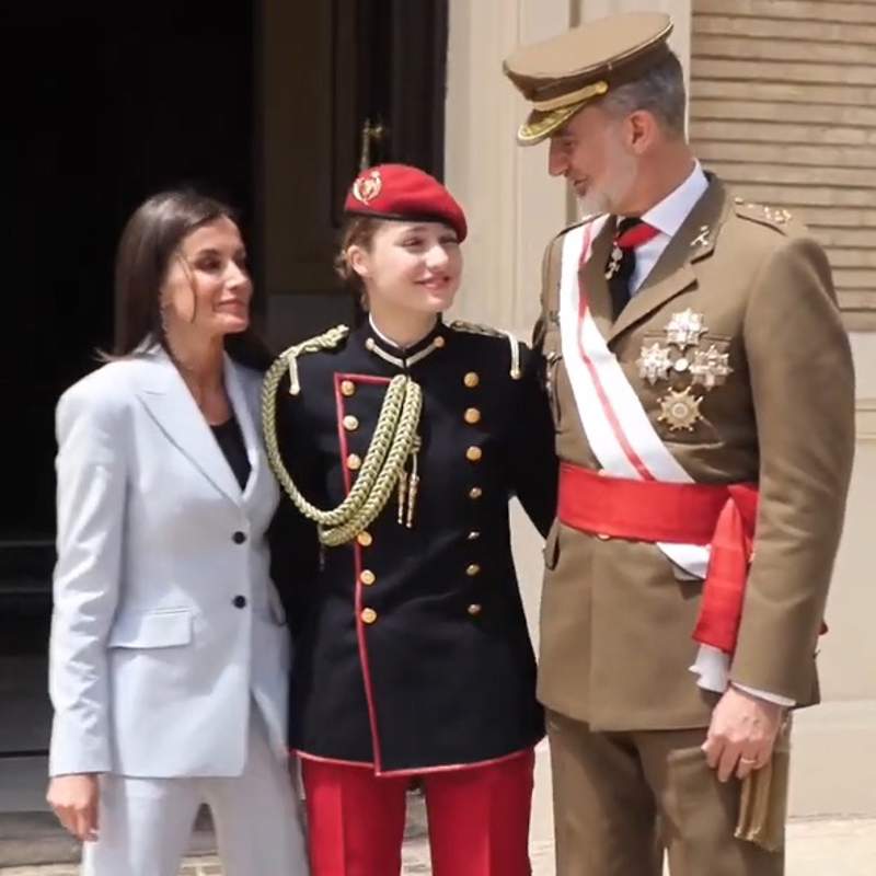La complicidad de Felipe y Letizia con su hija Leonor en su encuentro en Zaragoza