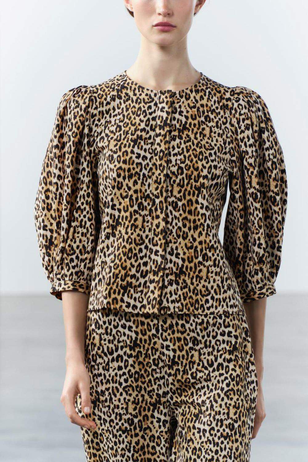 Blusa de estampado de leopardo 