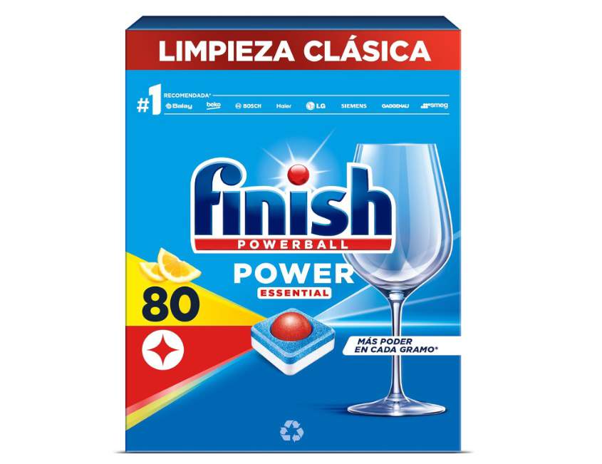 Finish Powerball Power Essential, pack de 80 pastillas para el lavavajillas