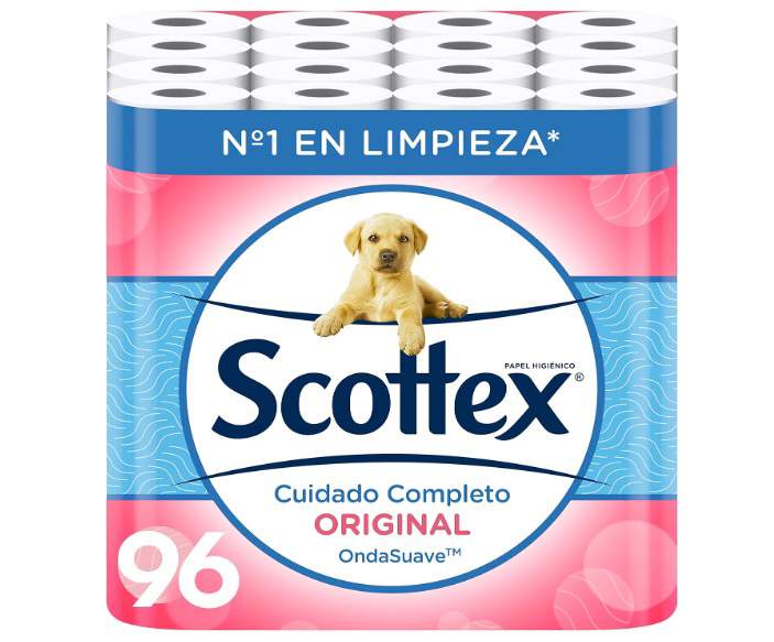  Scottex Original Papel higiénico, rollos dos capas 96 unidades
